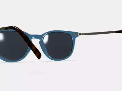 Kian Sunglasses in Laguna Crystal with Riesling 3D model