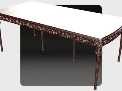 Carved dinner table for cnc 1 3D model