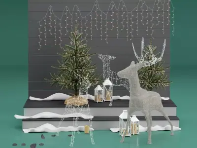 Christmas Deers 3D model