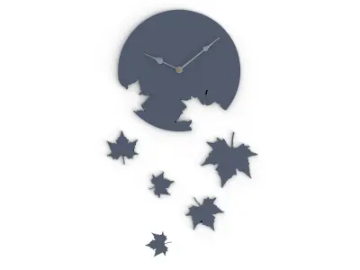 Falling Leaves Modern Wall Clock 3D model