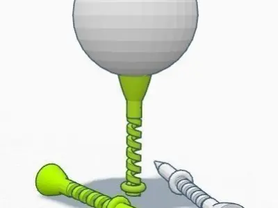 Springy Golf Tee 3D print model