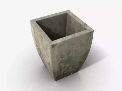 Vase Concrete Quad M Low-poly 3D model