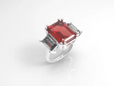 Big ruby ring  3D print model