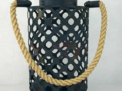 Rope and Rattan Lanterns 3D model