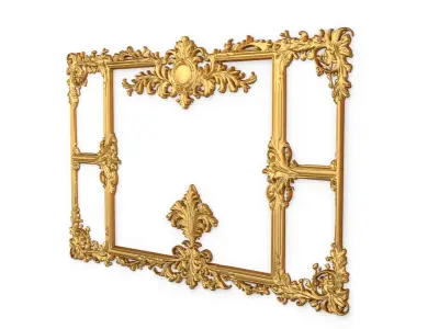 Plaster decorative frame ornament 07 3D model
