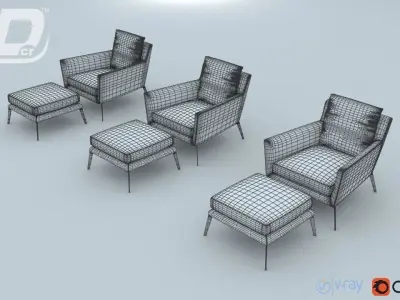 Jaris lazy chair 3D model