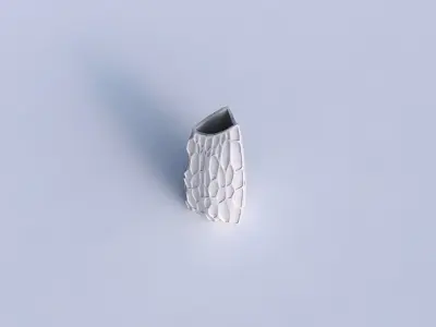 Vase curved tipping triangle 2 with organic dents 3D print model