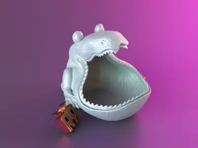 Tiger Sculpture Desk Organizer Entryway Key Holder 3D print model