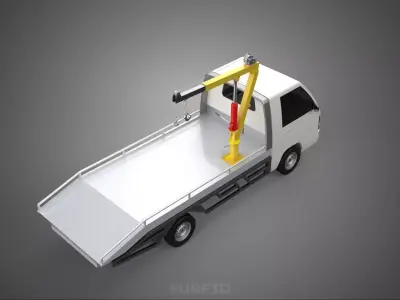 HYDRAULIC CRANE MANUAL HAND CRANK WINCH HOOK JIB TRUCK PICKUP 3D model