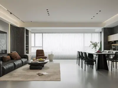 Modern living room dining room interior scenes 160 3D model