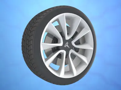 Car tesla model 3 wheel rim 3D model