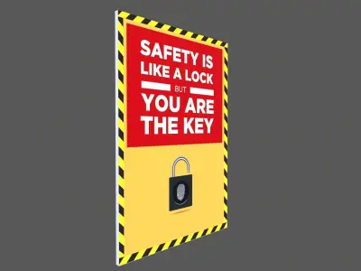 Safety is like Lock Poster Low-poly 3D model
