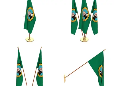 Washington Flag Pack 3D model