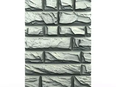 Pitted Rough Stone Wall Module 3D model