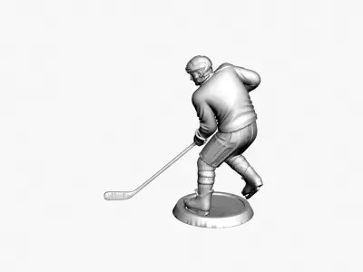 Realistic Ice Hockey Player 3D Model Athletic Sculpture 3D model