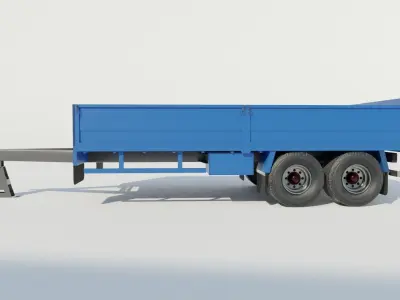 Agricultural Trailer Low-poly 3D model