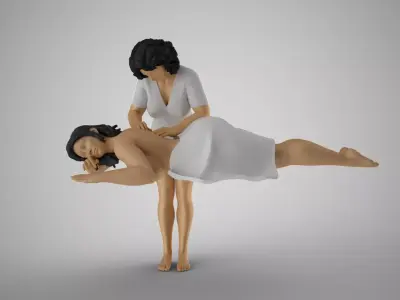 Massage woman being massaged 3D print model