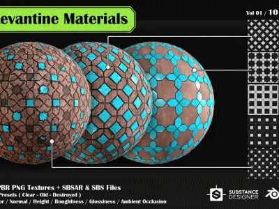 30 High quality Levantine material SBS and SBSAR files 3D model