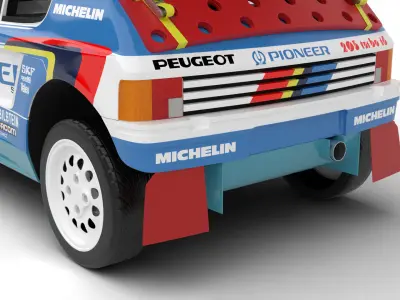 Peugeot 205 T16 Grand Raid Paris Dakar 1988 3d model 3D model
