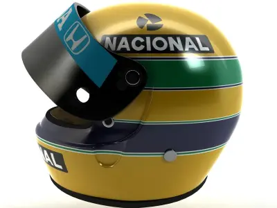 Ayrton Senna Helmet 1987 Low-poly 3D model