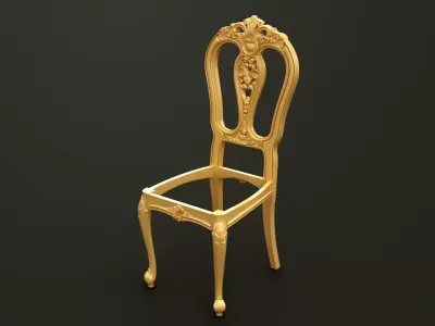 Classic Style Wooden Chair Base for CNC 3D model