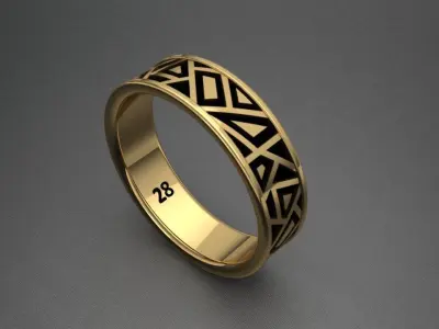 Men Anniversary Band Ring 3D print model