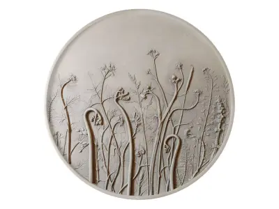 Botanical bas-relief 3D model