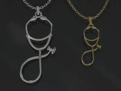 Stethoscope Pendant - Colgante Fonendoscopio 3D print model