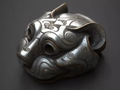 PBR Material Silver and Bronze Tigers 3D model