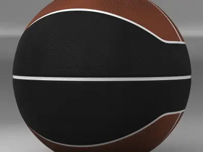Basketball ball euro brown-black Low-poly 3D model