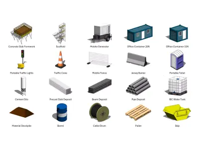 Construction Object Pack - Revit Family Collection 3D model