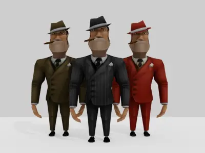 Gangstar Character Rigged Low-poly 3D model