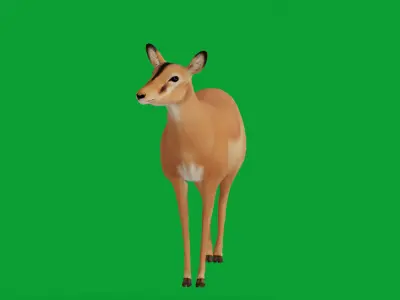 Black Faced Female Impala Low-poly 3D model
