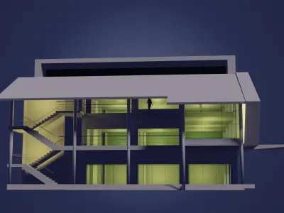 Office in concept 3D model
