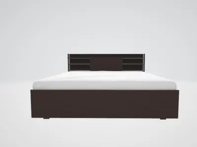 Box Bed with Storage Engineered Wood Queen Box Bed Low-poly 3D model