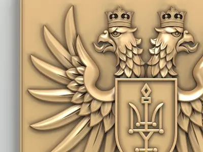 Coat of arms of Chernihivskiy region of Ukraine 3D model