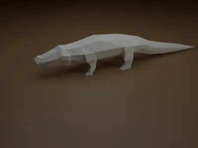 Saltwater crocodile Low-poly 3D model