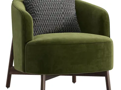 Porada Copine Wood Armchair 3D model