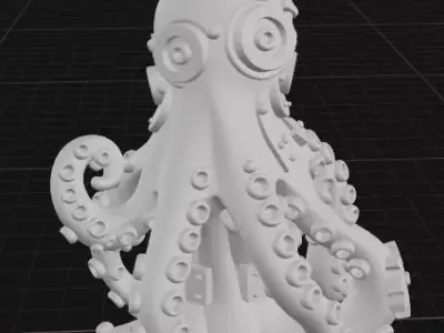Mechanical octopus Sculpture 3D print model