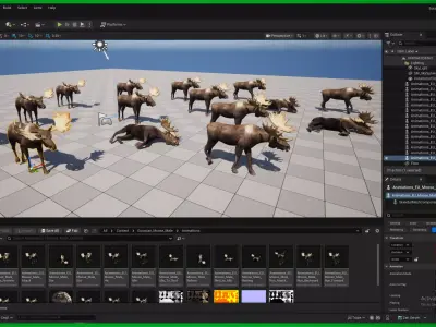 Eurasian Moose Male Low-poly 3D model