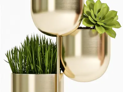 Decorative plant set-72 3D model