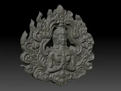 Thai Ornament Decor Bas Relied 06 - 231005 3D print model