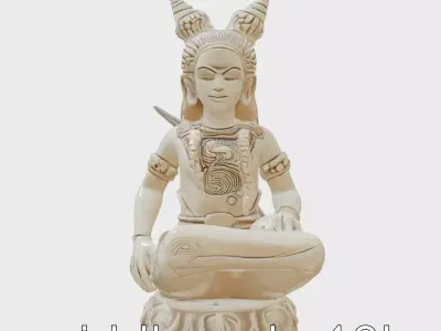 Futuristic Shiva Statuette Sculpture model pack Low-poly 3D model