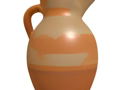 Rustic Terracotta Water Pitcher Low-poly 3D model