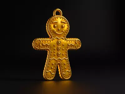 Gingerbread Man Ornament Festive Cookie Holiday Decoration 3D print model