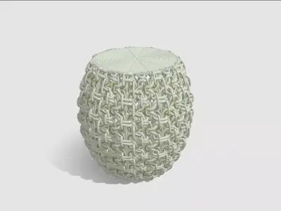 Woven Rope Ottoman Stool 3D model