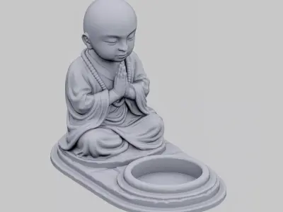 Monk candle holder 3D print model