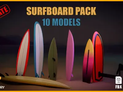 10 Surfboard 3D Models-UPDATE 3D model