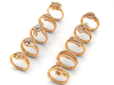 Diamond ring 3D print model 77