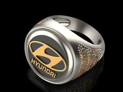 hyundai ring Silver Gold  Print 3D print model
